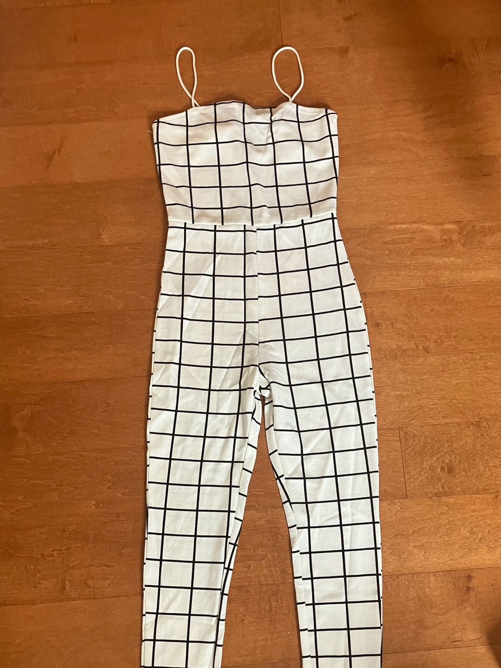 White and Black Geometric Grid Jumpsuit SMALL or XS AVAILABLE - NEW!